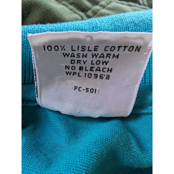 Vintage Pierre Cardin Polo Shirt: Teal Shirt Mens Size Large - Picture 10 of 10